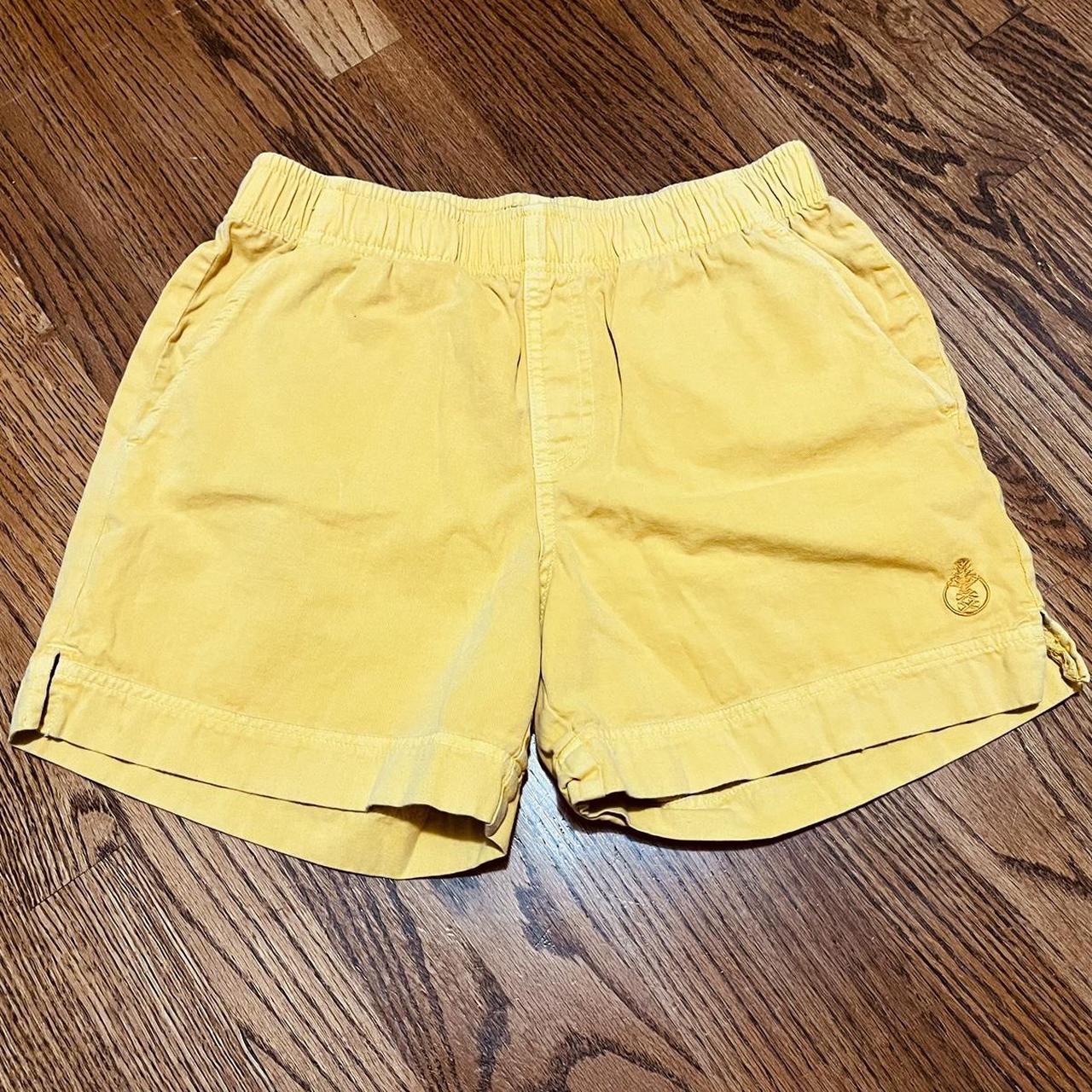 Crazy Shirts Men's Yellow and Cream Shorts Depop