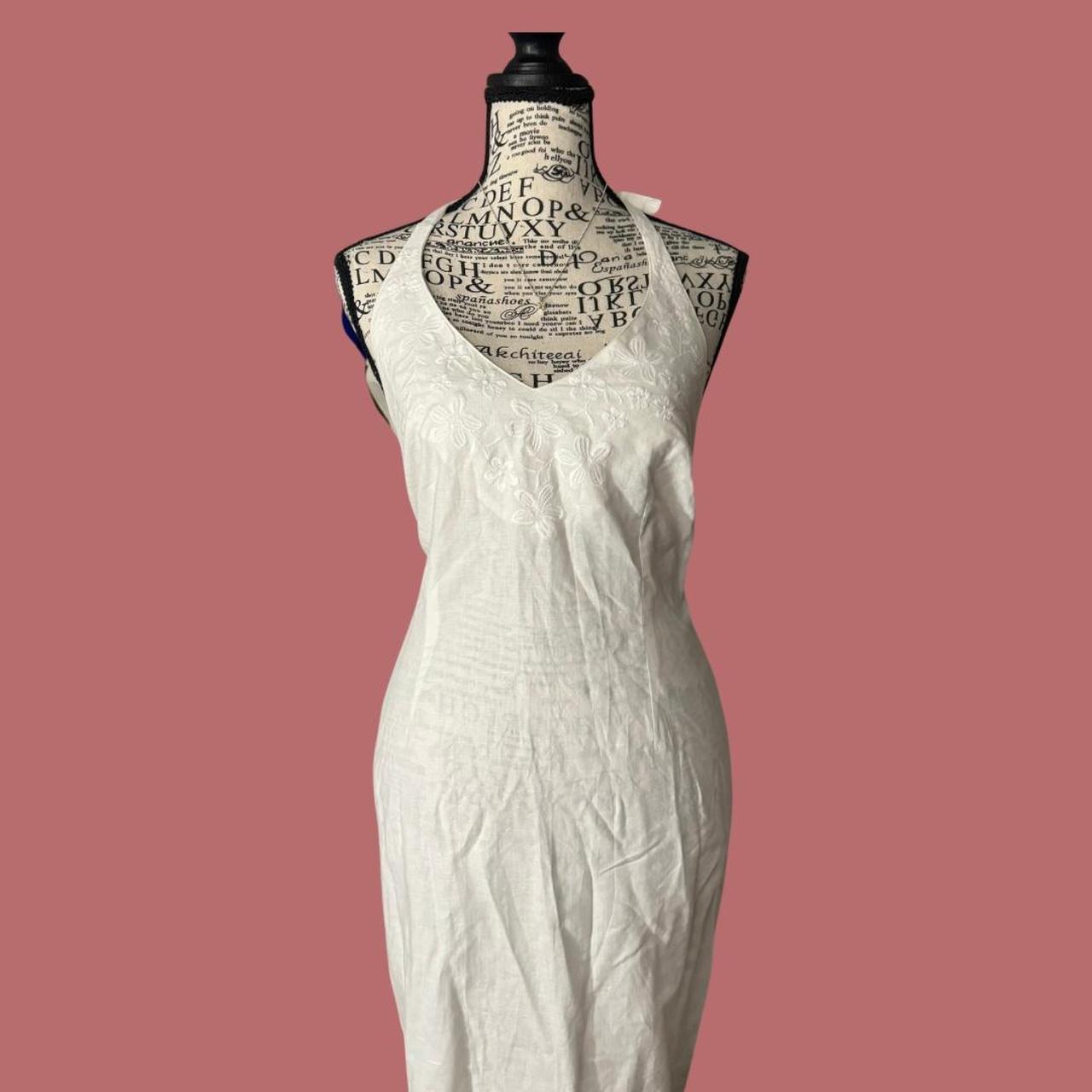 old H&M white dress with flower embroidery!, a