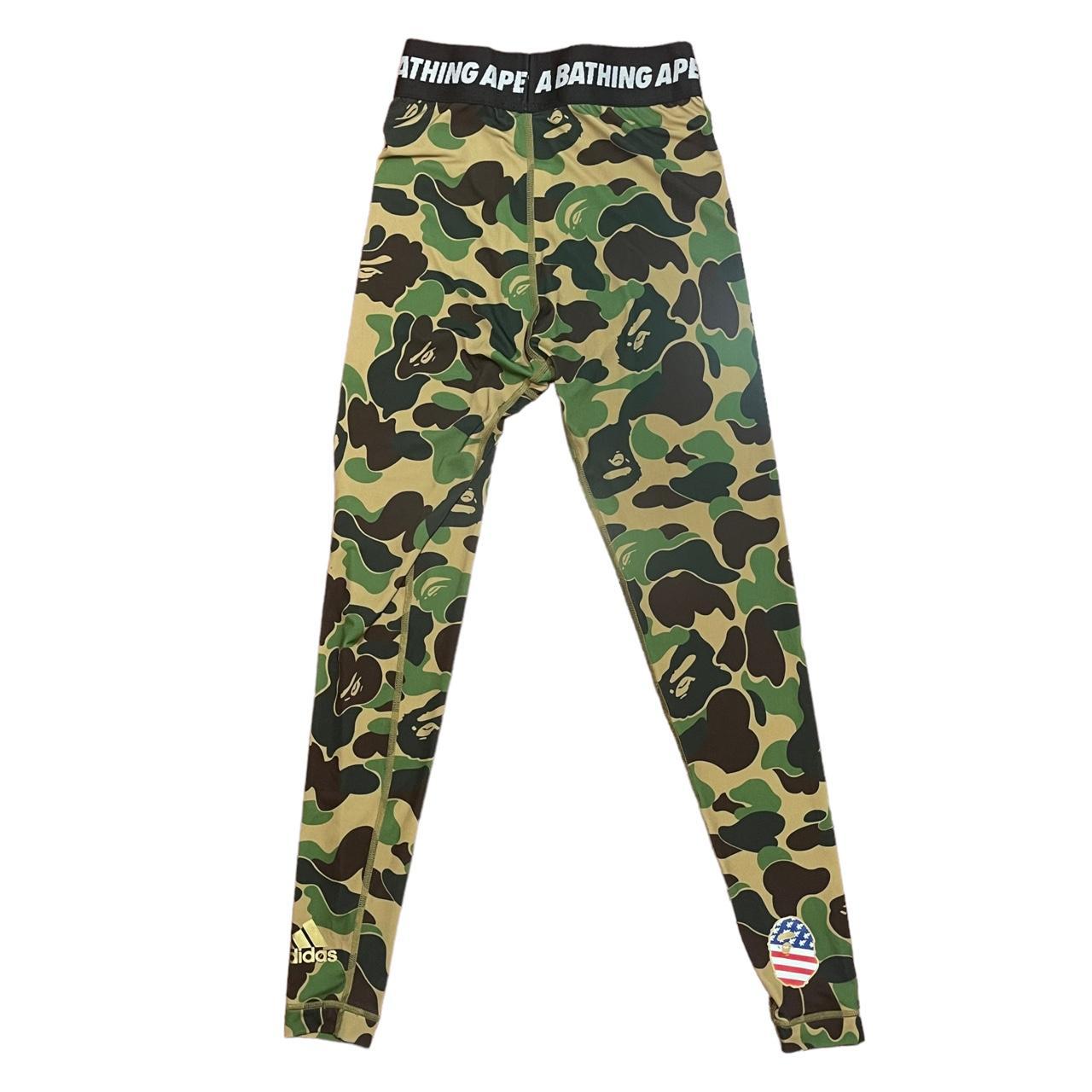 authentic BAPE x Adidas Green SB Camo Tights size