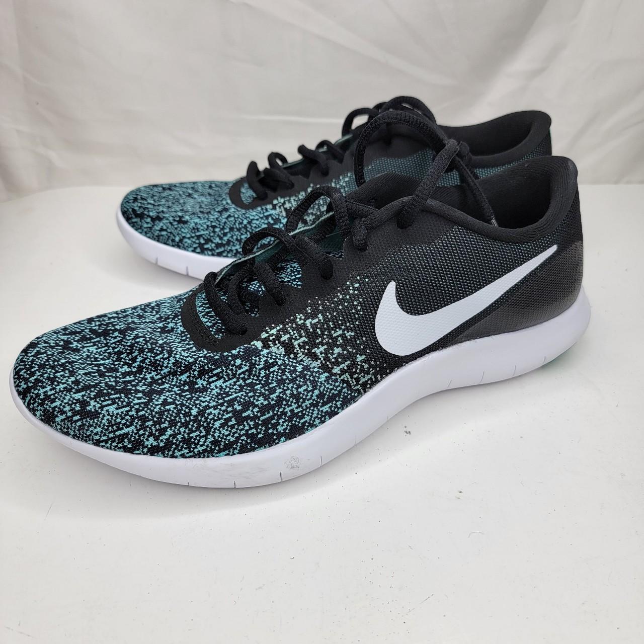 Nike flex contact women's running shoes black and white best sale