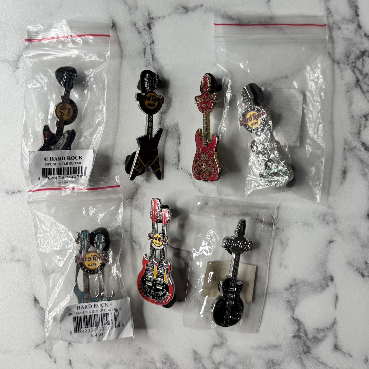 Hard Rock Cafe Guitar Pin Lot Bundle 7 Piece Multi... Depop