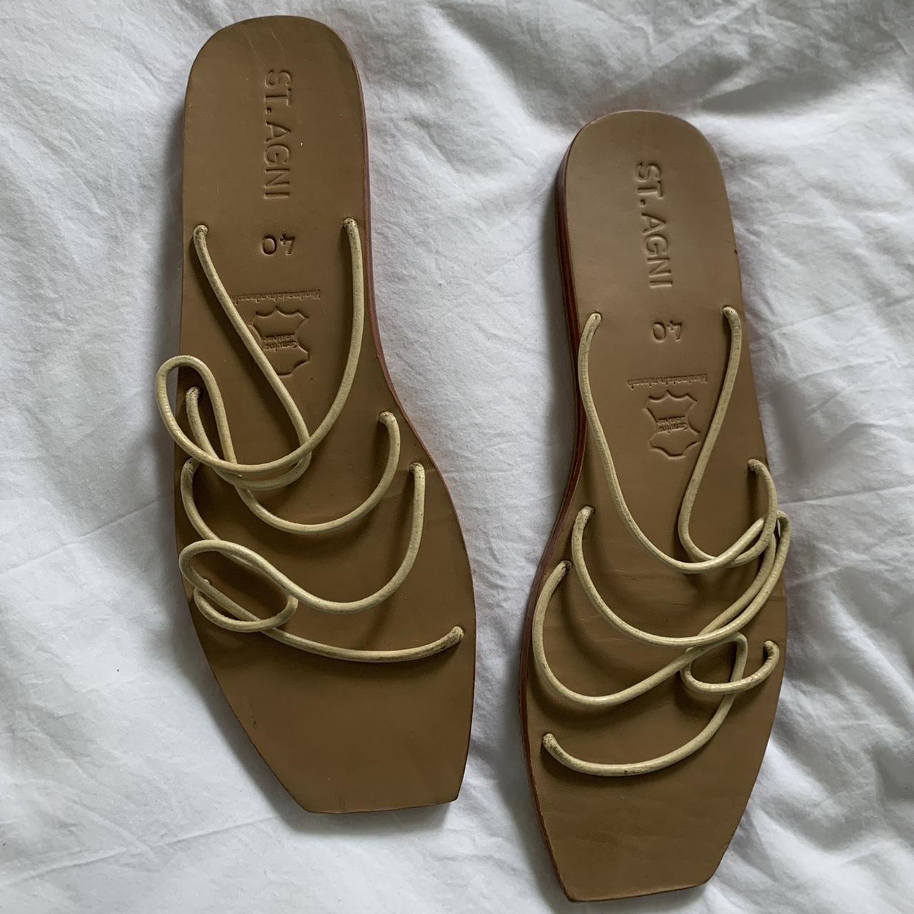 Women's Cream Sandals | Depop