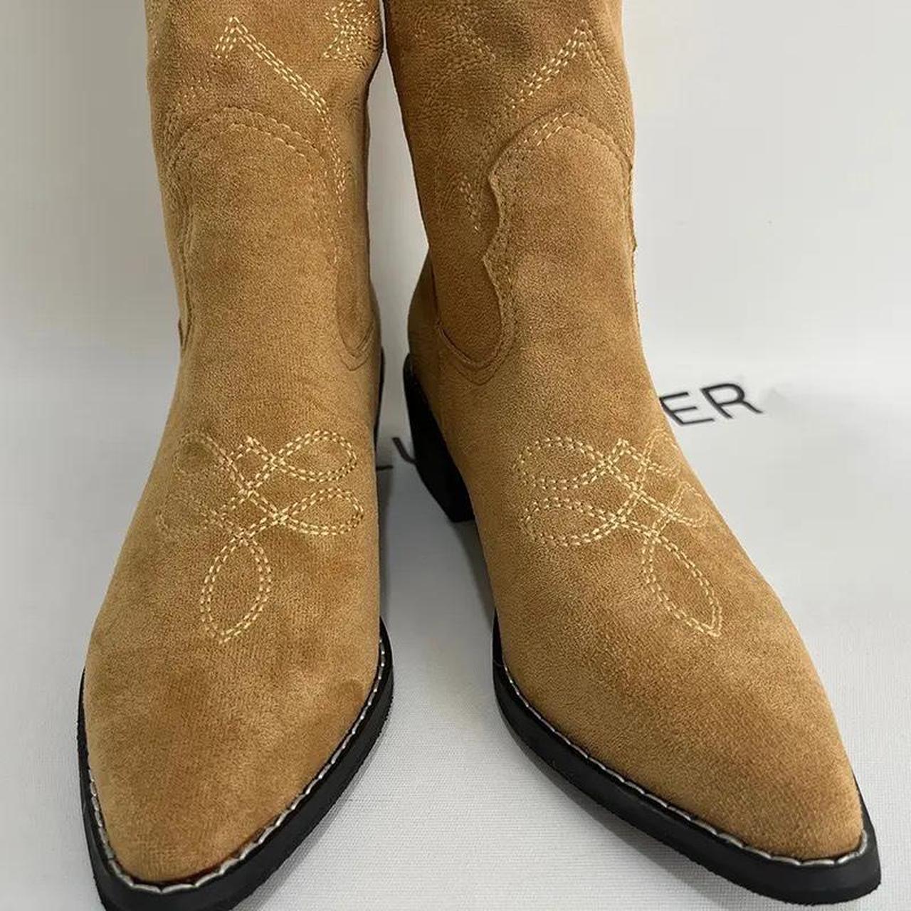 Brown suede cowboy boots🤎 Condition: brand new Size:... - Depop