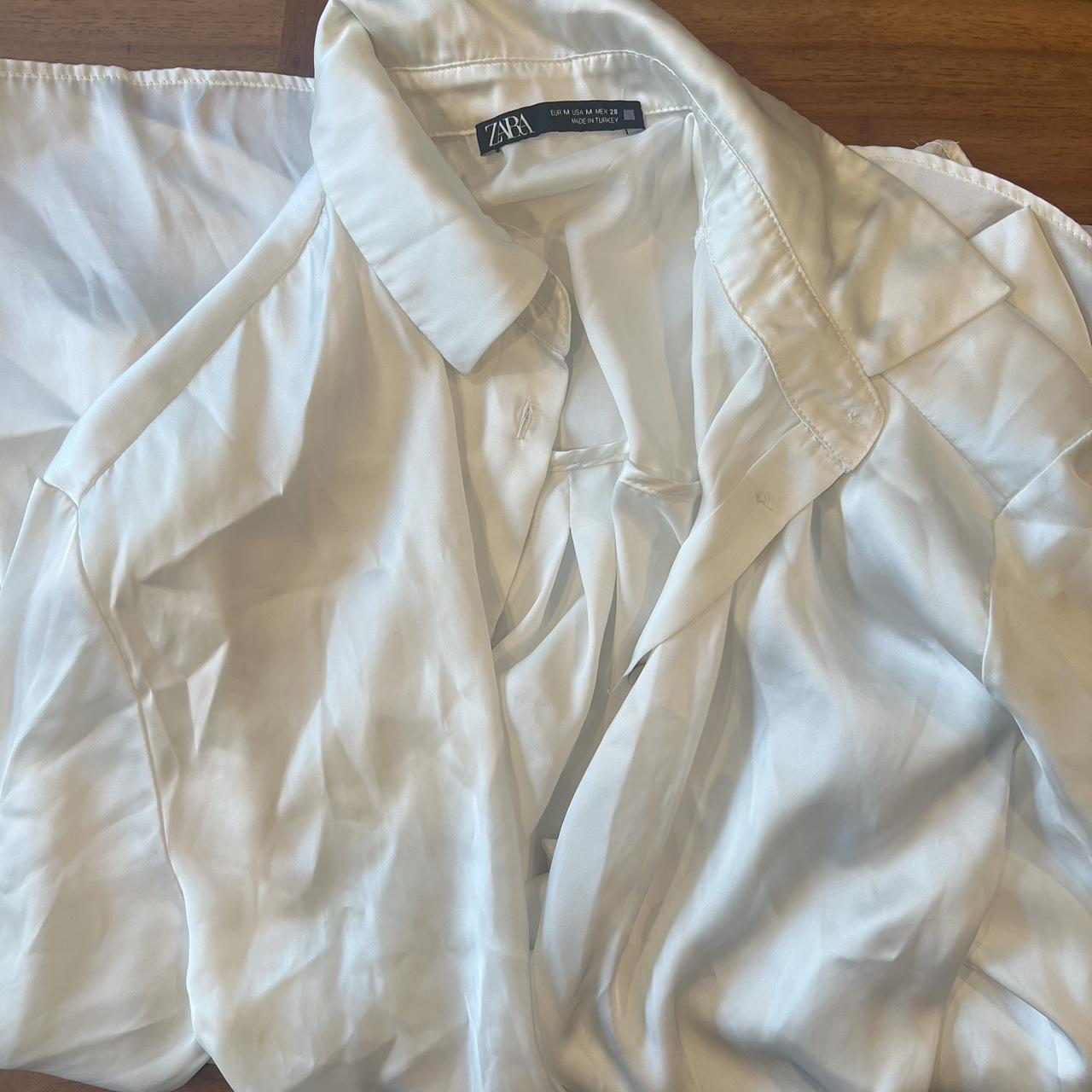 Zara satin button down Perfect for business casual,... - Depop