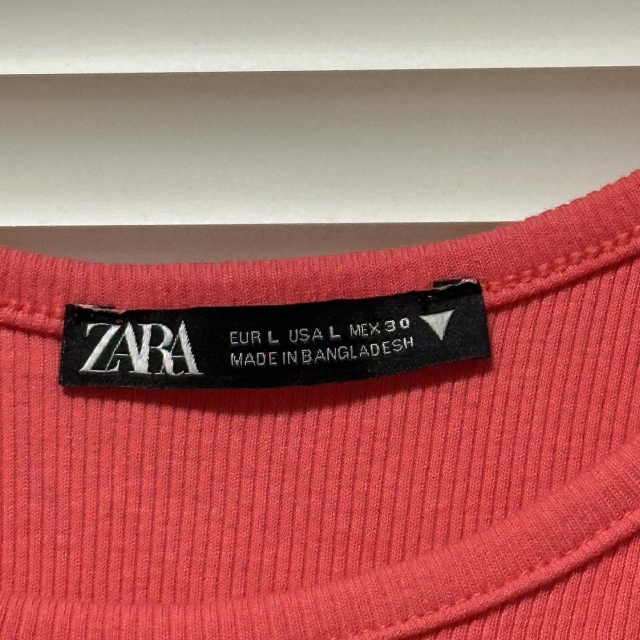 Zara pink Ribbed racer neck vest cropped top Depop