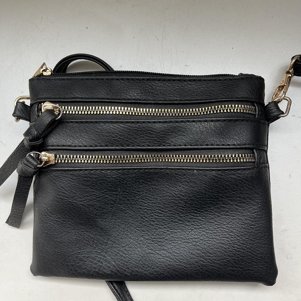 Black Purse with gold accents - Depop