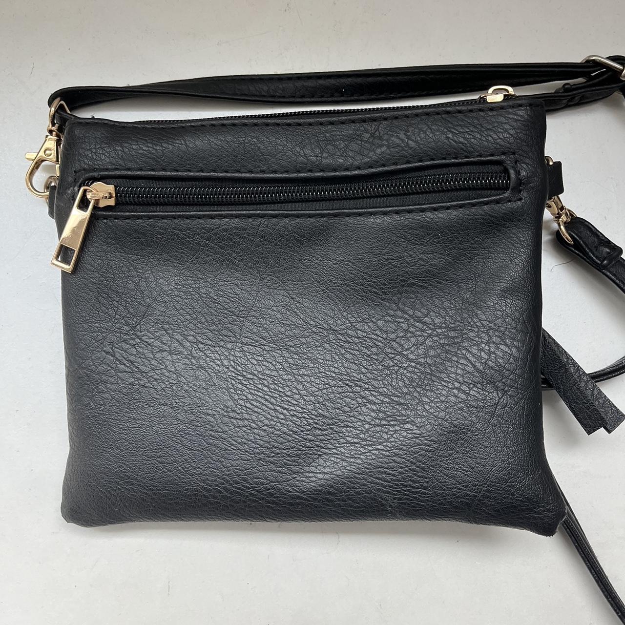 Black Purse with gold accents - Depop