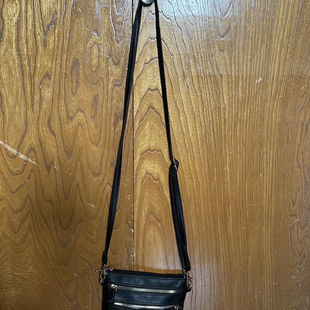 Black Purse with gold accents - Depop