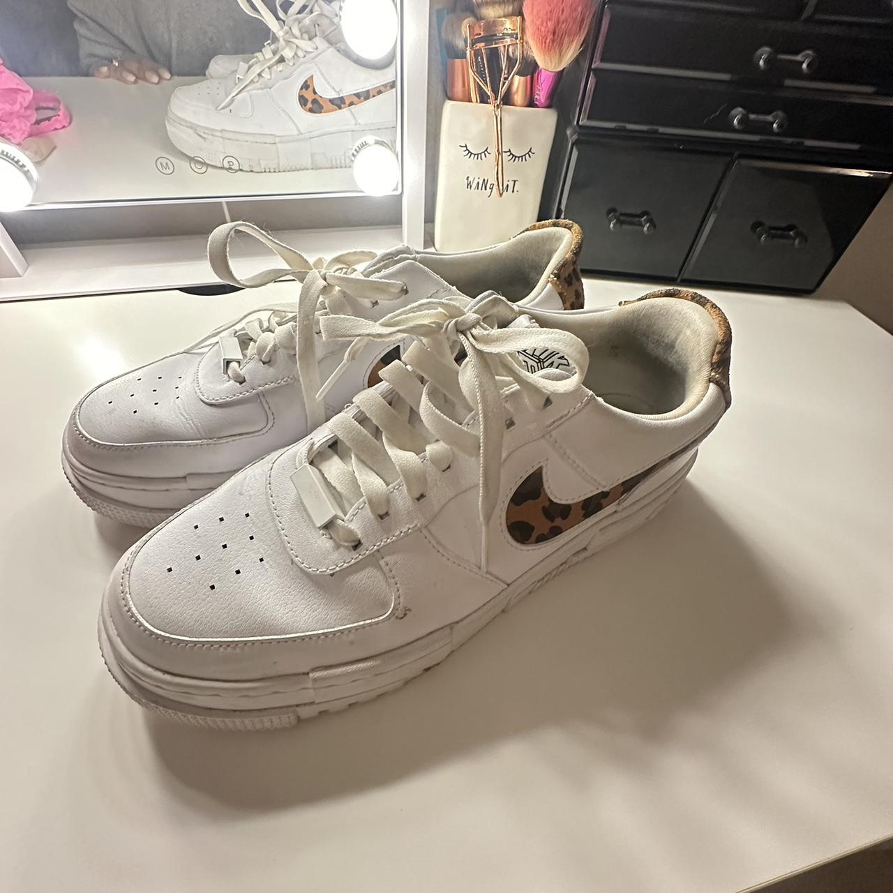 white nike leopard print