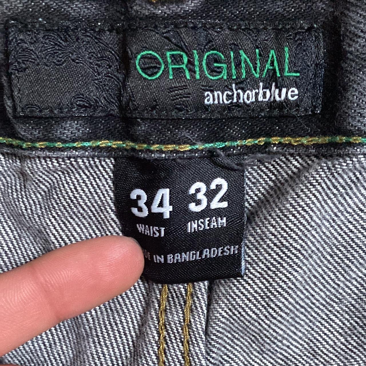 Anchor Blue Men's Black and Grey Jeans Depop