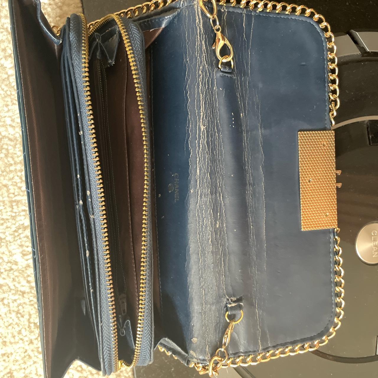 navy blue bag， good outside like new， minor flaws... | Depop