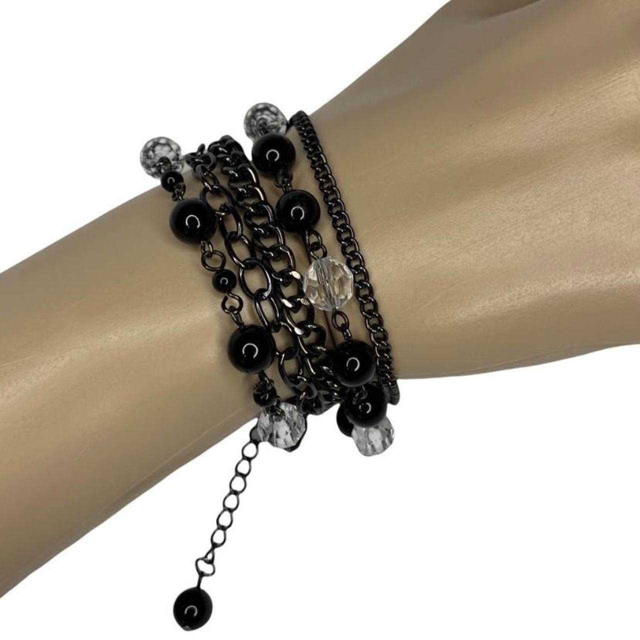 Women's Bracelet - Black – Multi Stranded Chains … - image 6