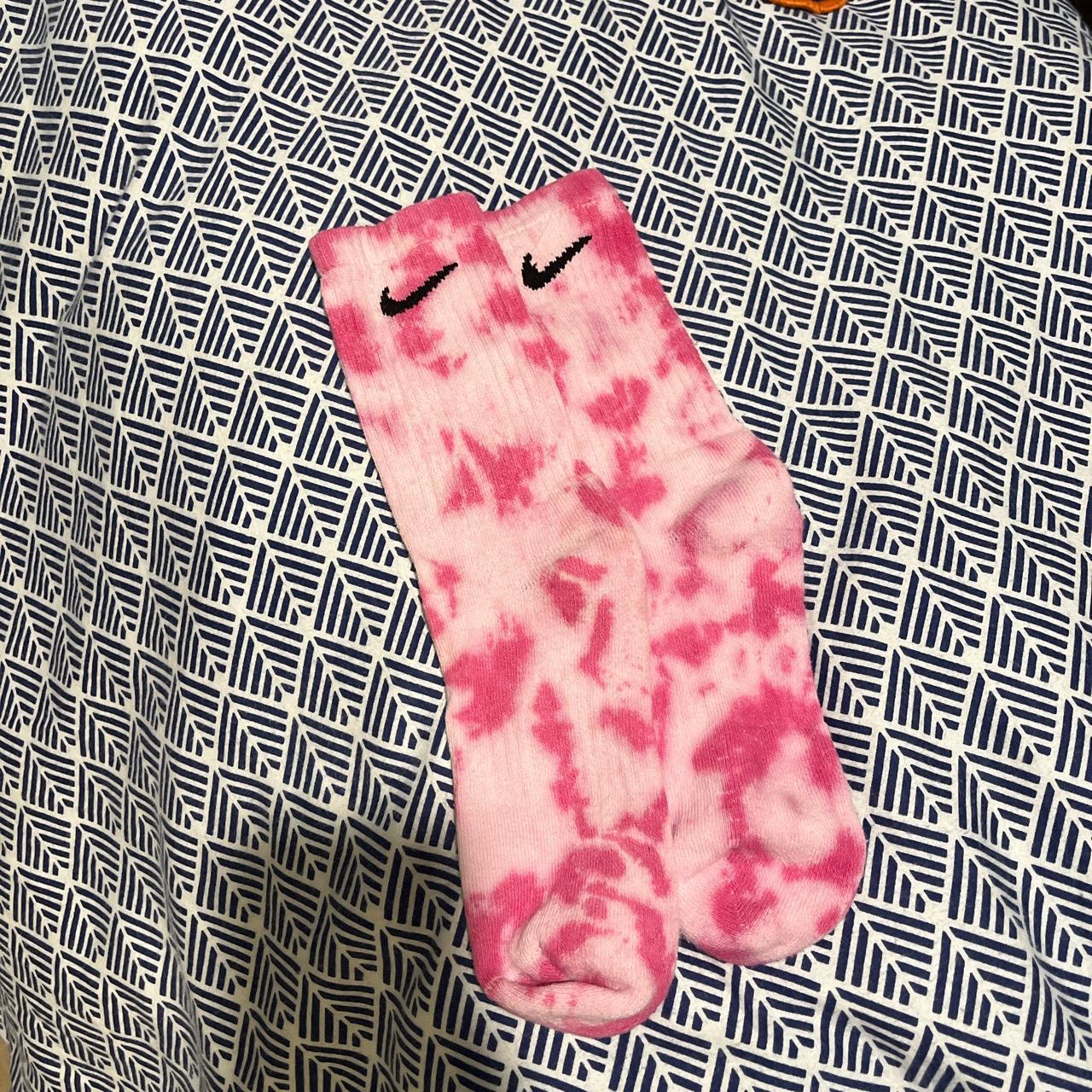 Nike pink tie dye socks Depop