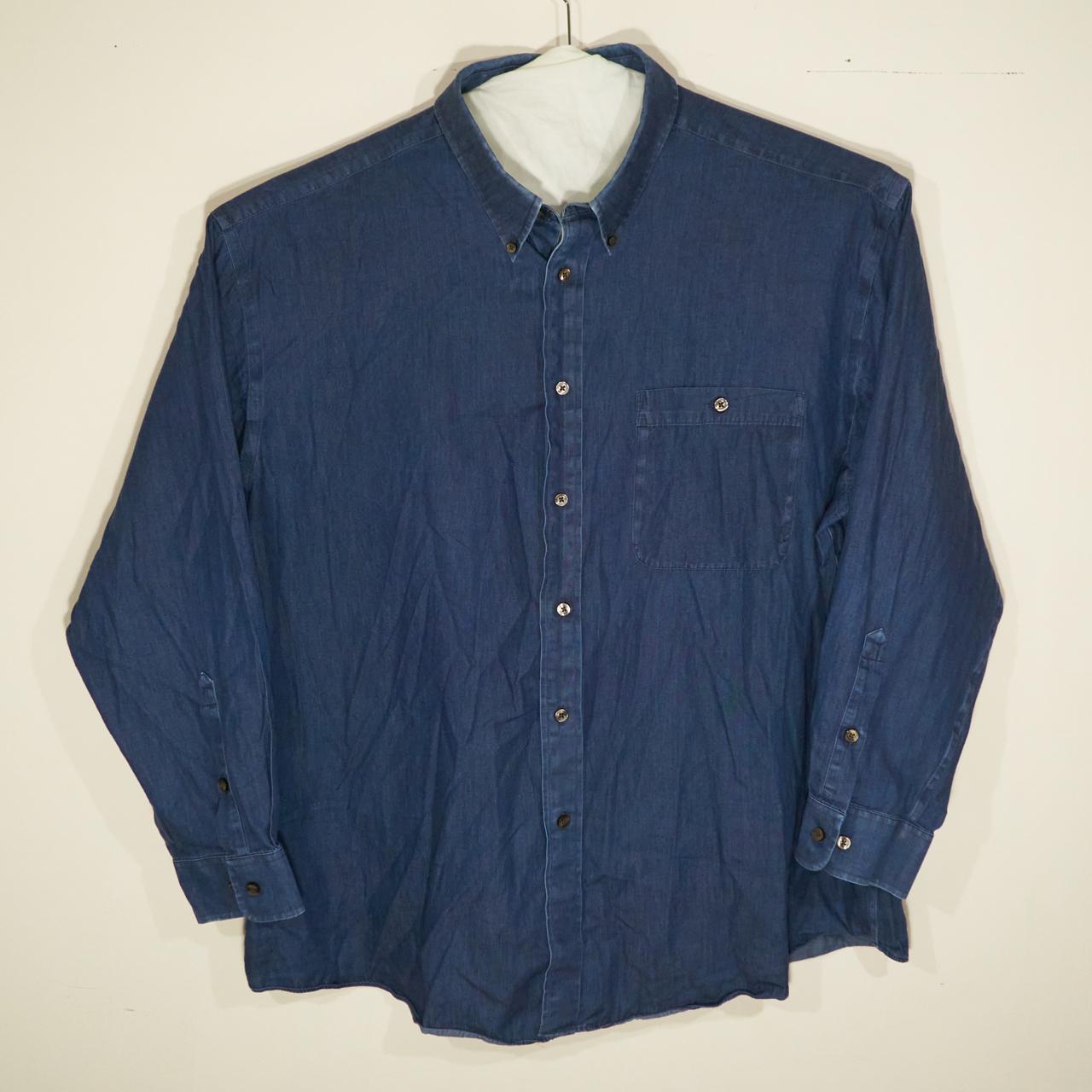 Orvis Men's Navy Shirt | Depop