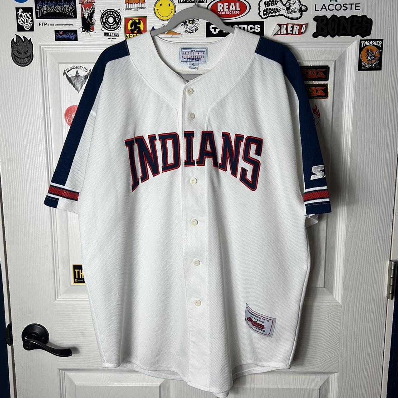 90's Starter Cleveland Indians Baseball Jersey. Good - Depop