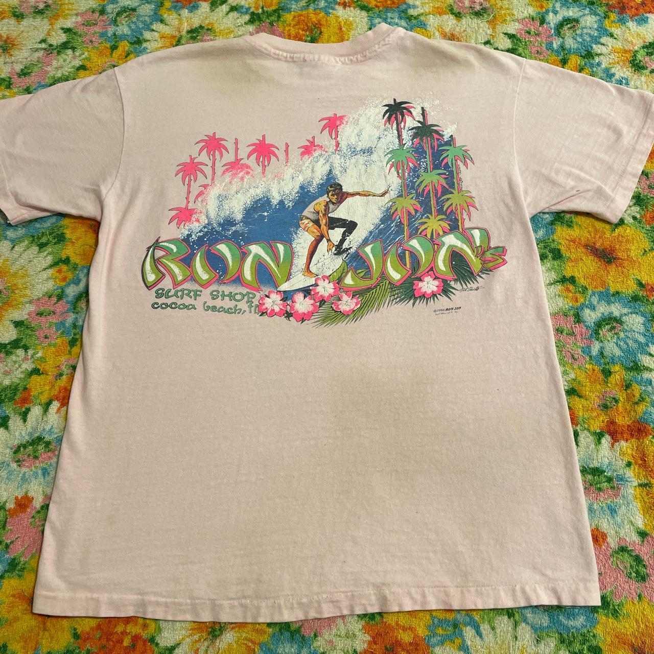 Vintage Ron Jon Surf Shop Pink T Shirt 1986 One Depop