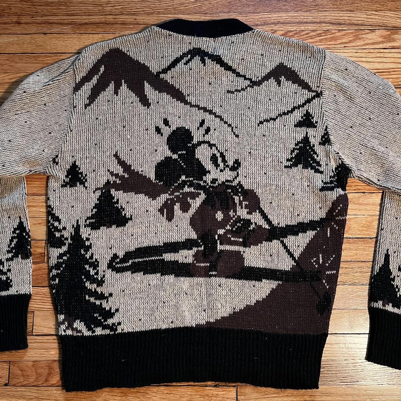 60s/70s vintage Mickey Mouse skiing sweater, front...