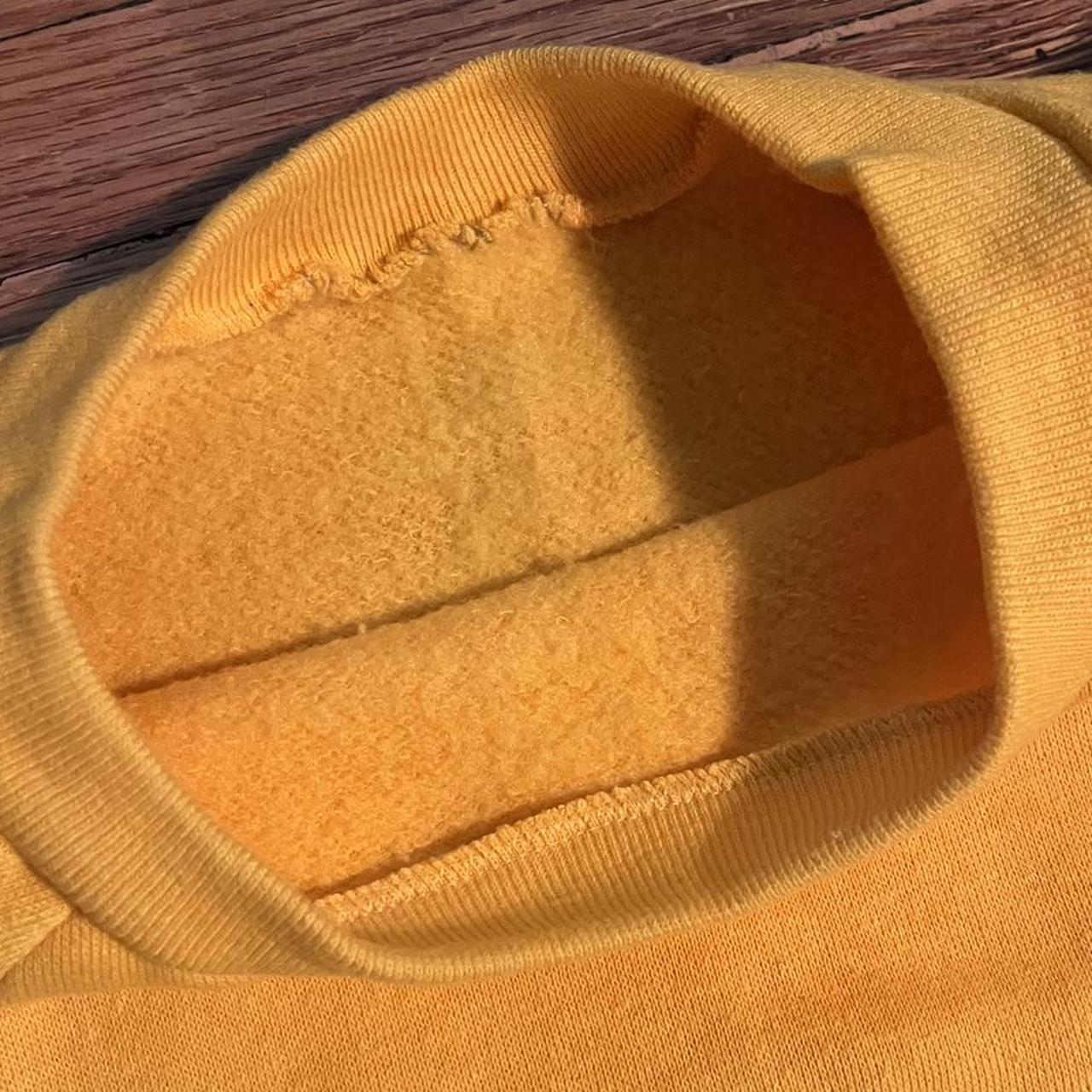 70s/80s vintage blank yellow sweatshirt, extremely... - Depop