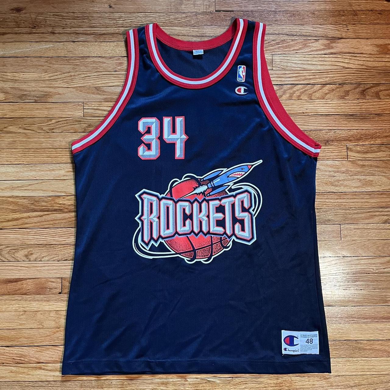 Vintage 90's Hakeem Olajuwon jersey Houston Rockets - Depop