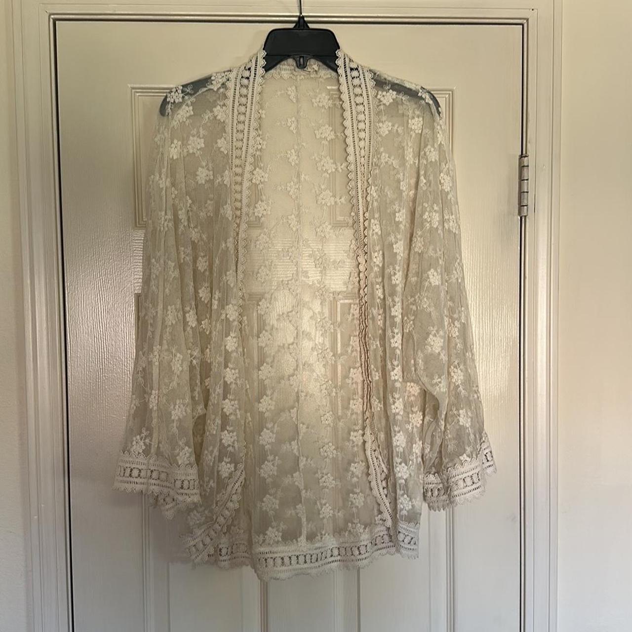 Off white hotsell lace cardigan