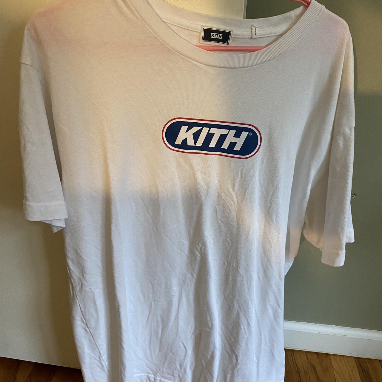 Kith Men's White and Blue T-shirt | Depop