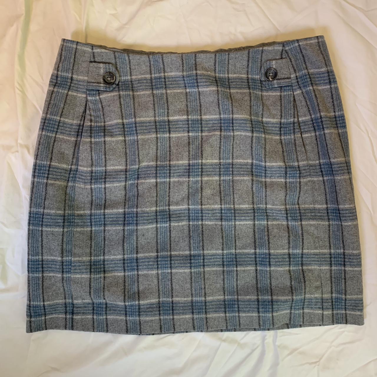 Banana Republic Women's Blue and Grey Skirt | Depop