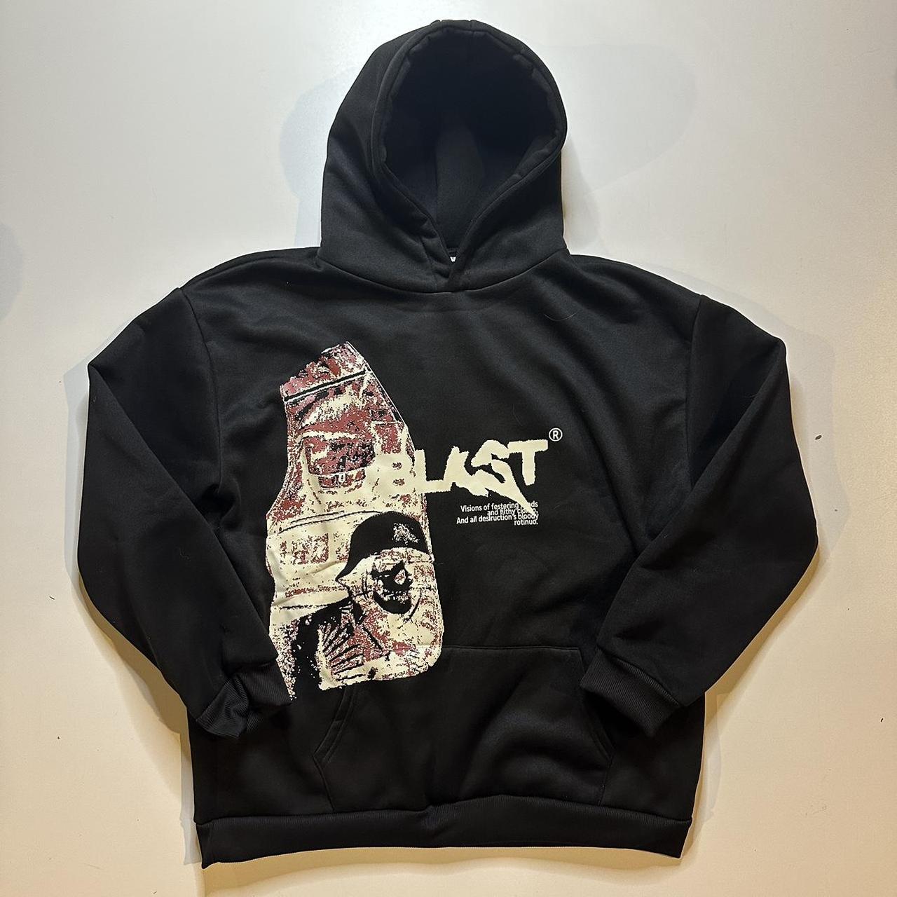 blast black and red graphic hoodie. never worn. in... - Depop