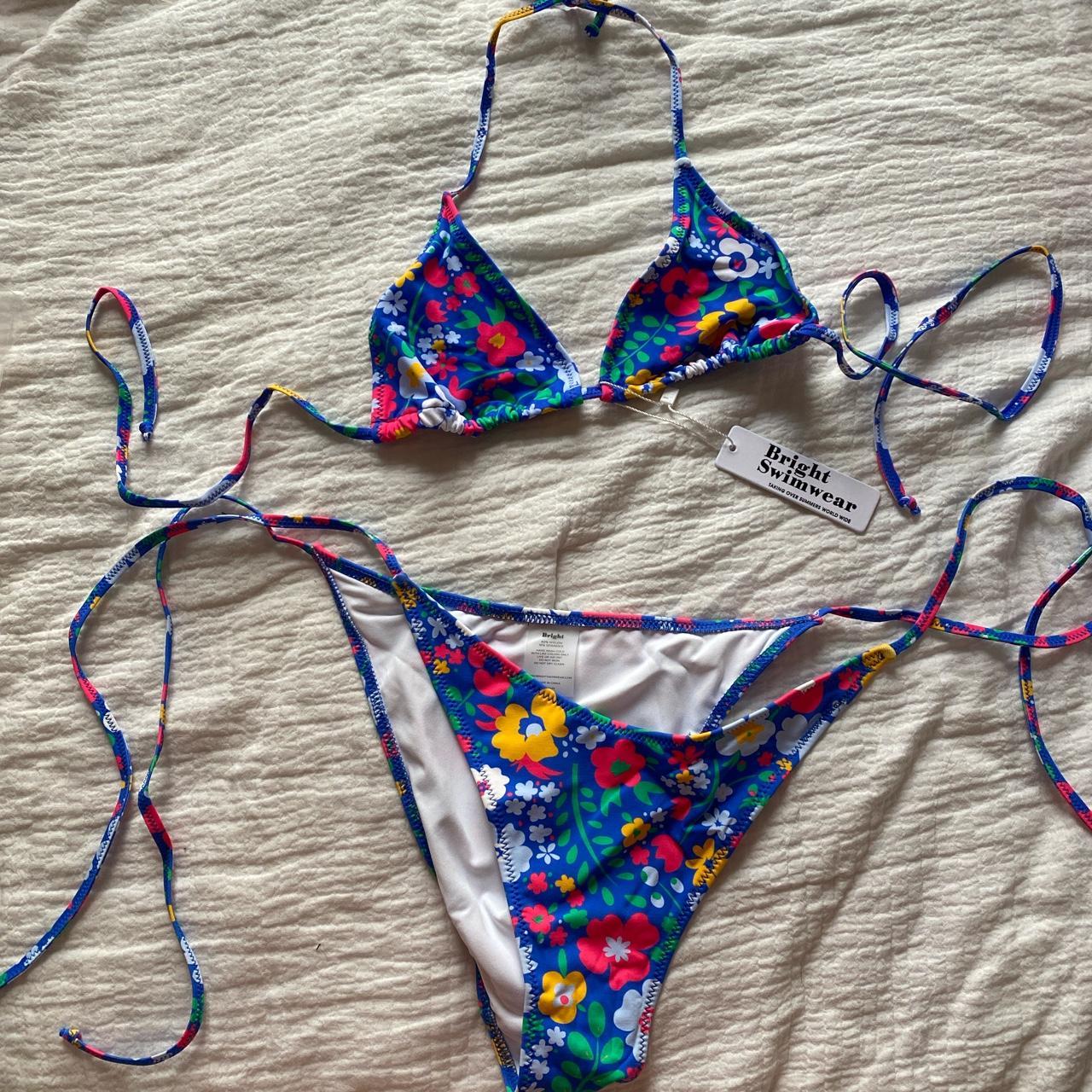 Bright Swimwear Maria Bikini flower garden pattern... - Depop