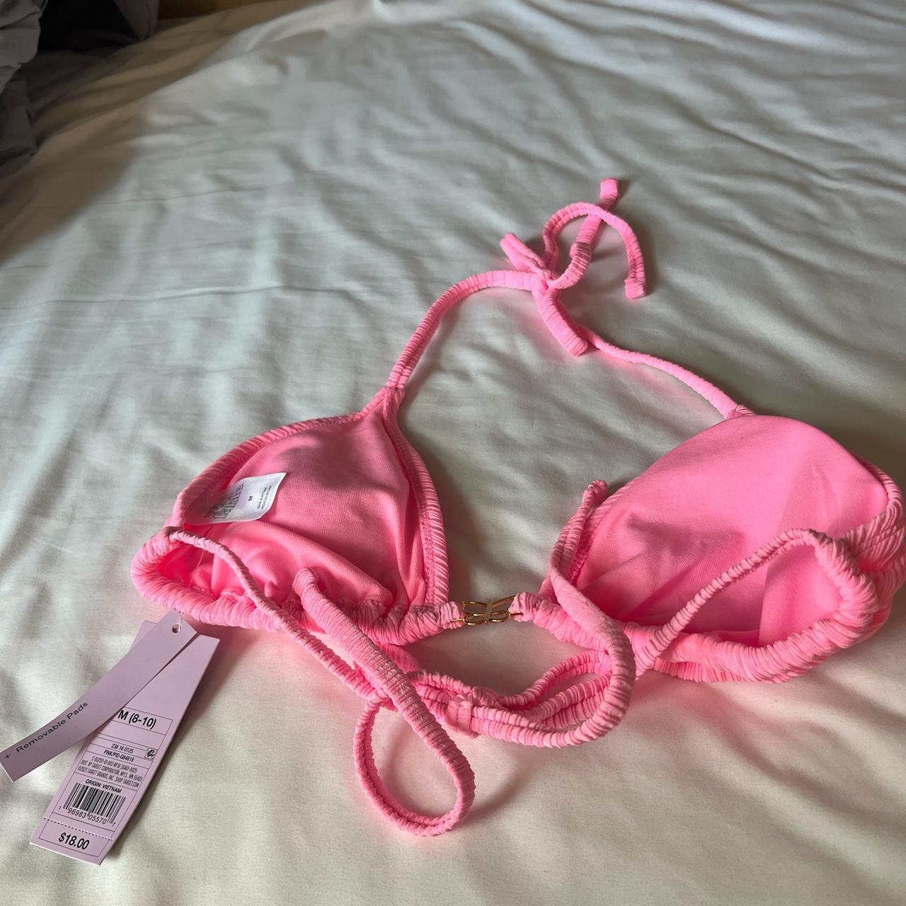 The cutest hot pink butterfly bathing suit top from... Depop