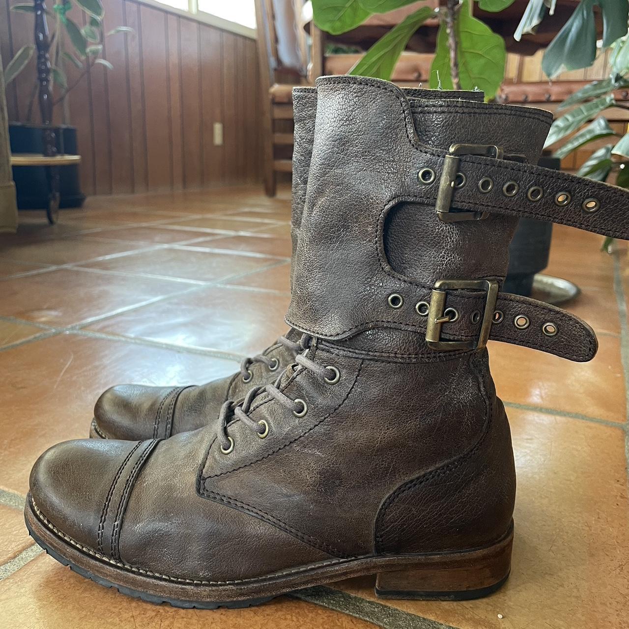 Beautiful brown leather All Saints Damisi Combat. Depop