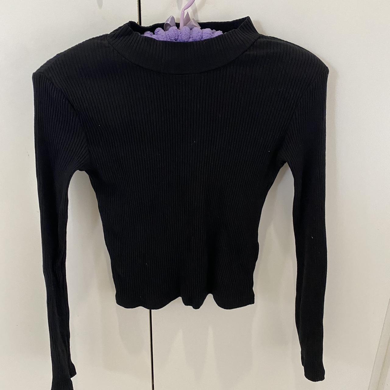 Plain black slightly cropped long sleeve shirt. Pure... - Depop