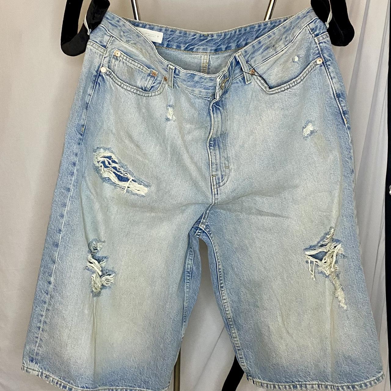 Zara Women's Shorts - Blue - L – RIPPED TRE BAGGY… - image 1