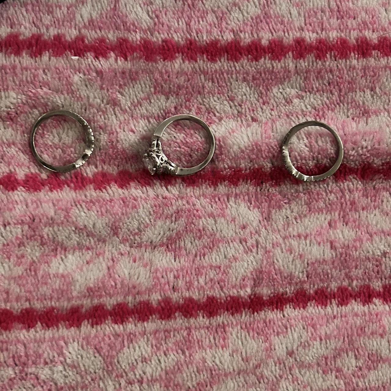 Women's Ring - Silver – 3 silver stackable ring s… - image 8