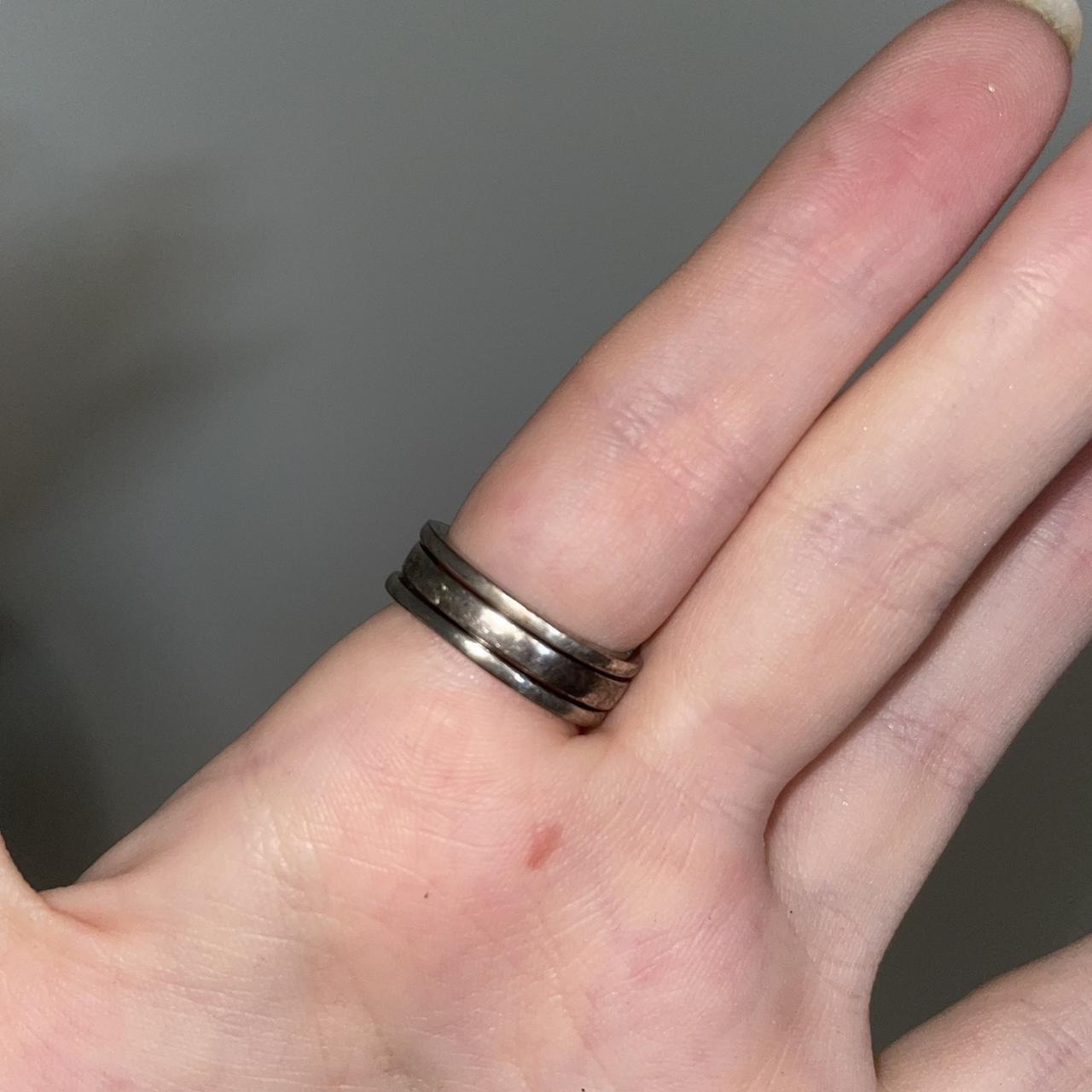 Women's Ring - Silver – 3 silver stackable ring s… - image 4