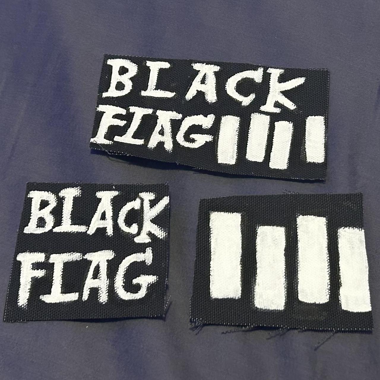 Hand Painted Black Flag Patch 🔗Message for which of... - Depop