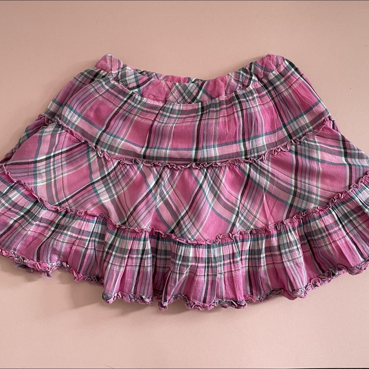 Mezzo piano Pink tartan skirt, junior M! Price is... - Depop