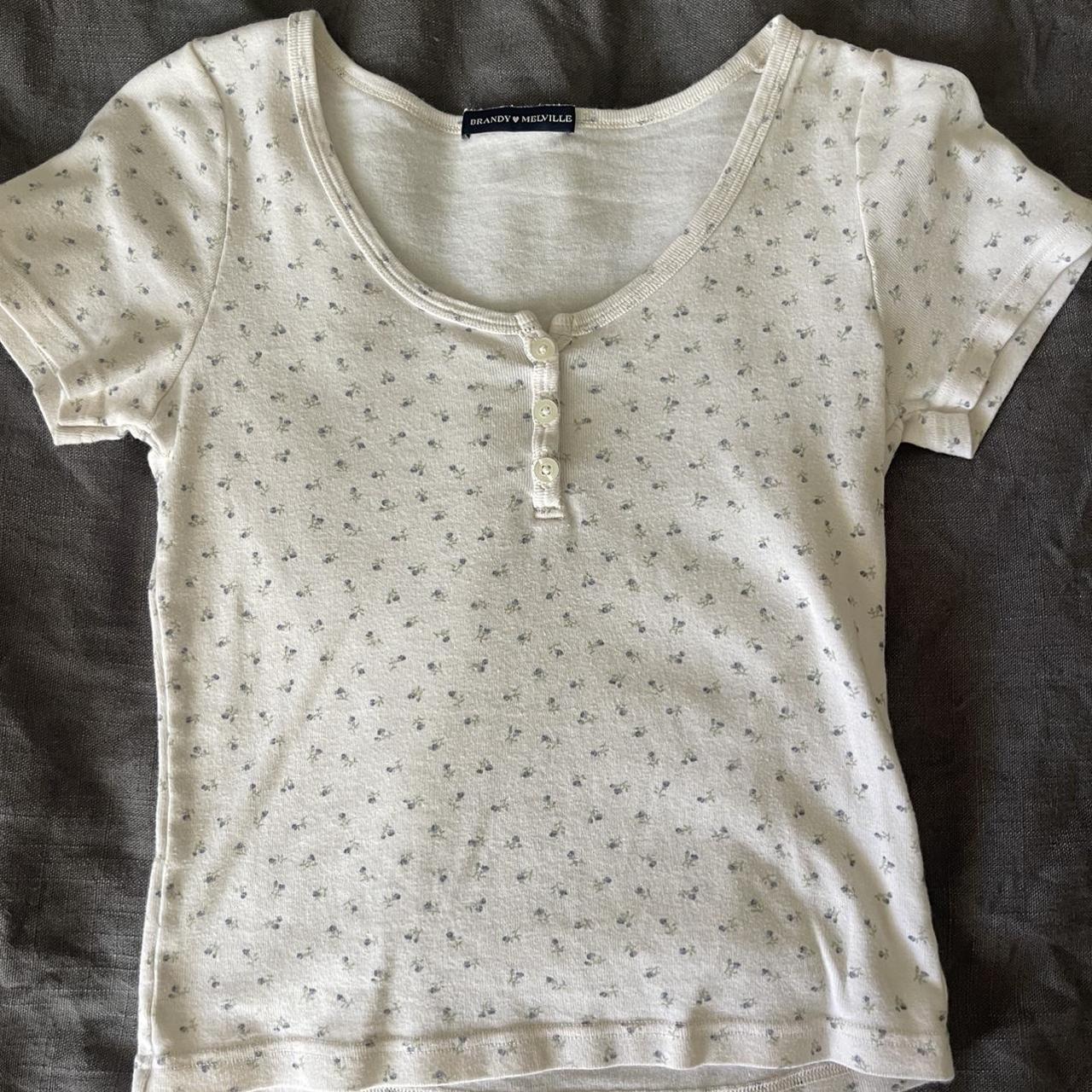 Brandy Melville zelly floral shirt Mint... Depop