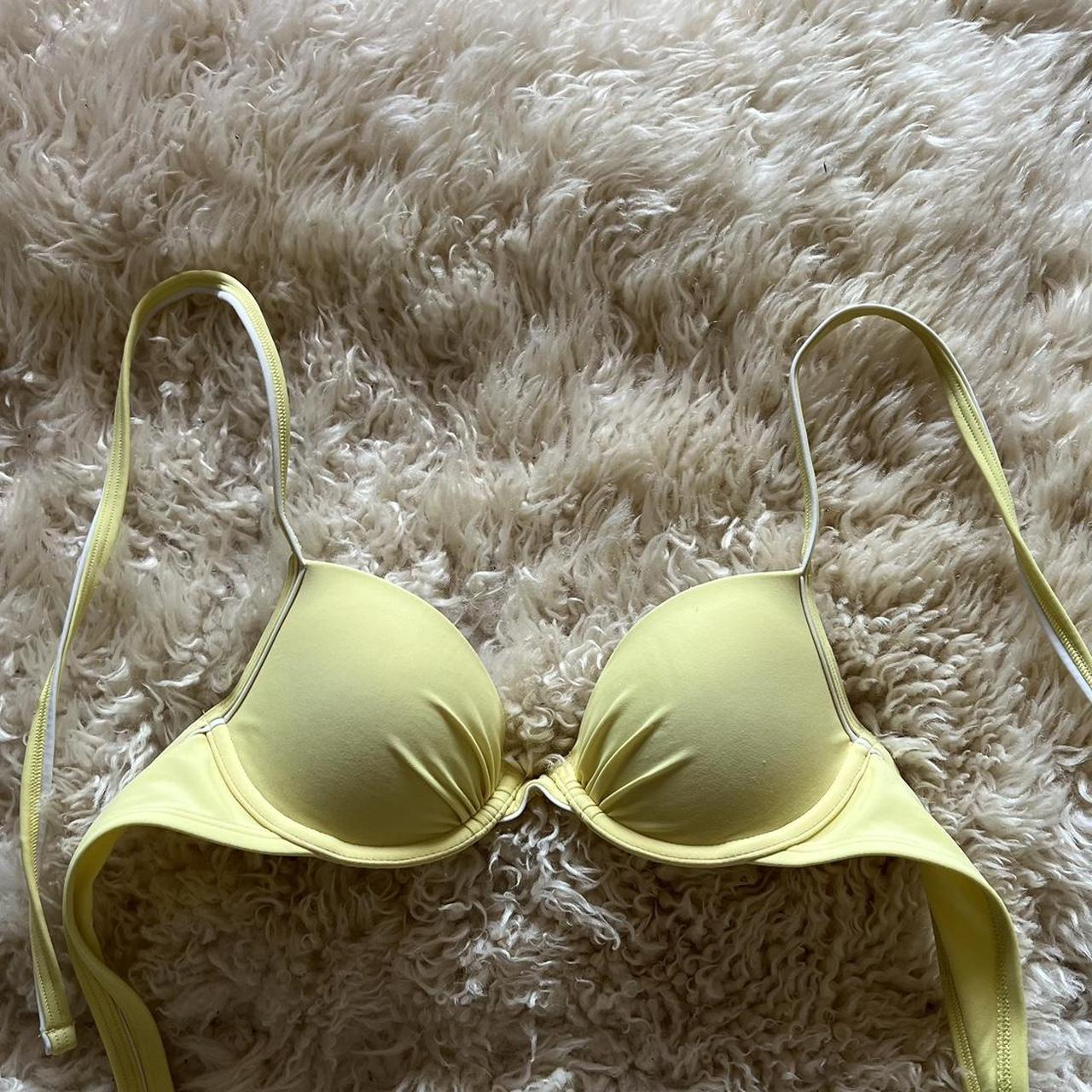 aerie cute little yellow bikini top size 32b - Depop