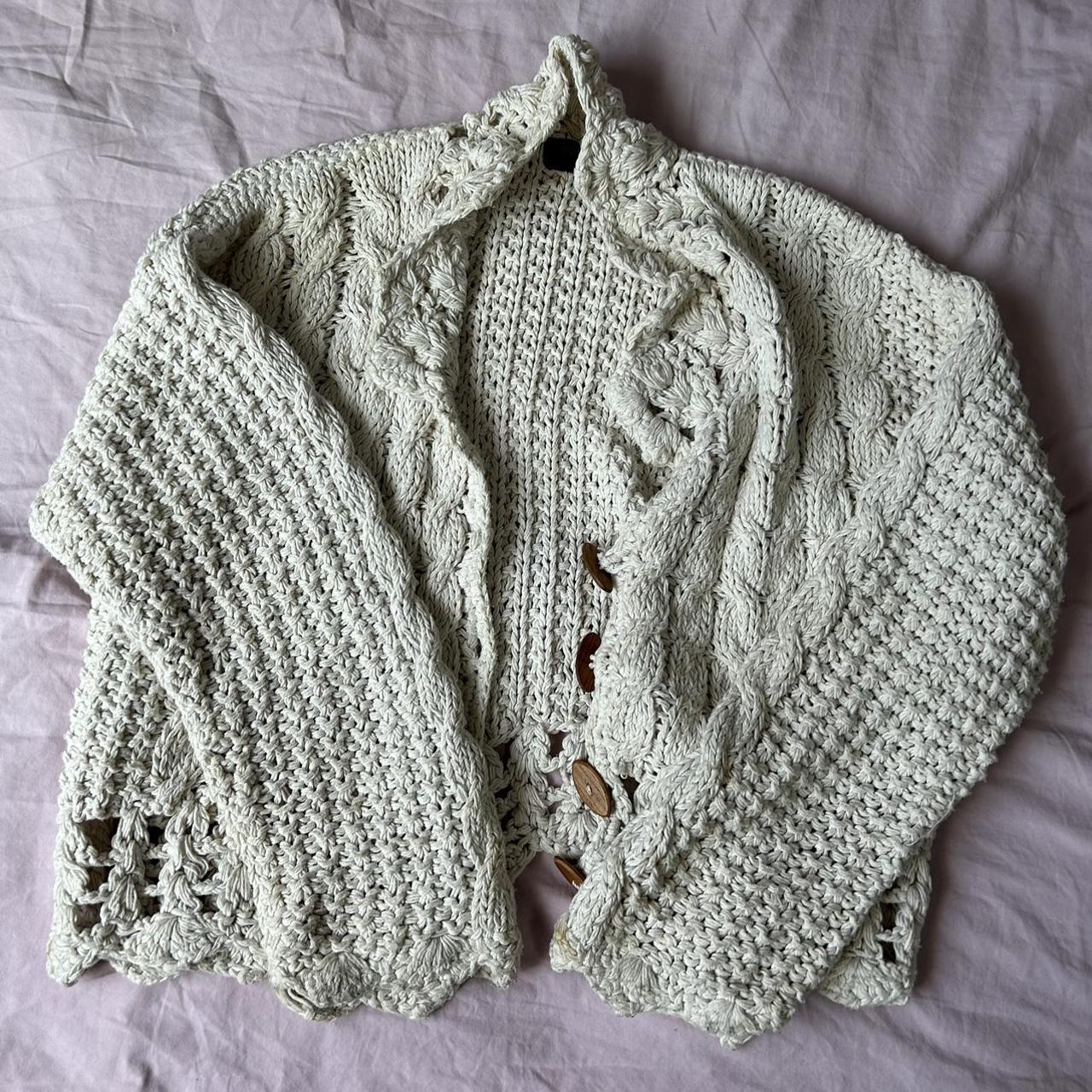 Cute white knit sweater, material is... - Depop