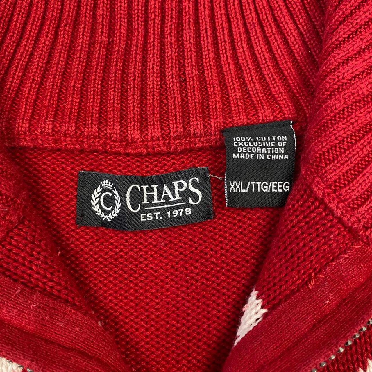 Chaps by Ralph Lauren Vintage Rede Knitted Sweater... - Depop