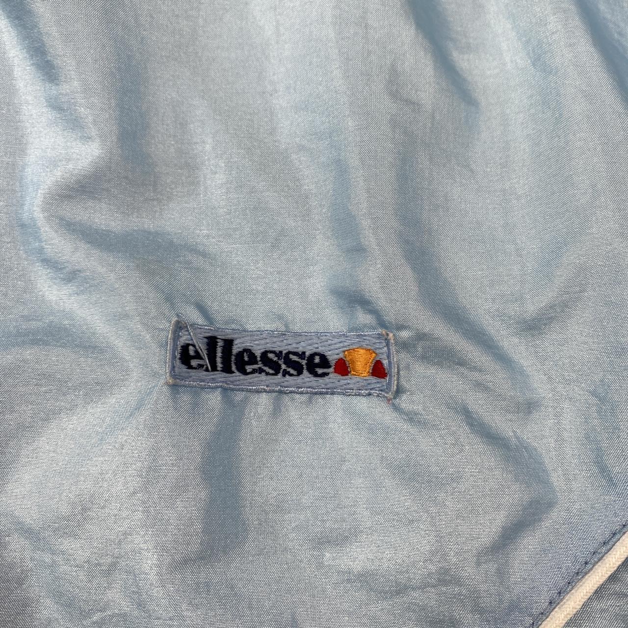 Ellesse Vintage Zip-Up Light Blue & Cream Nylon... - Depop