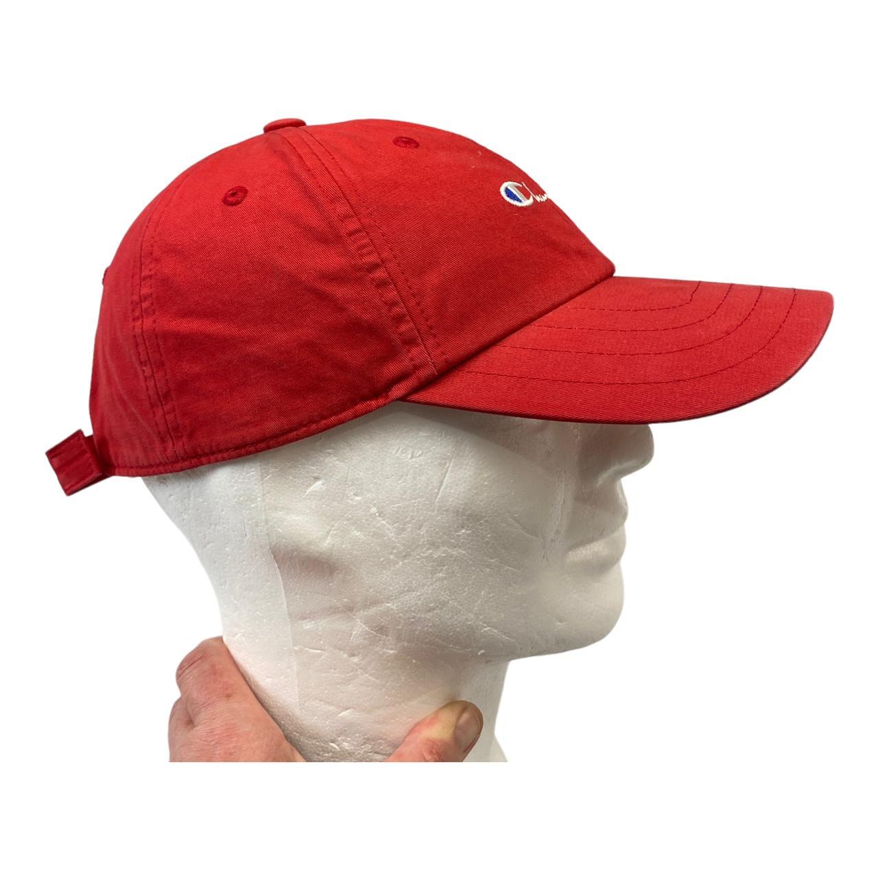 Champion Vintage Red Spellout Cap Adjustable Strap | Depop