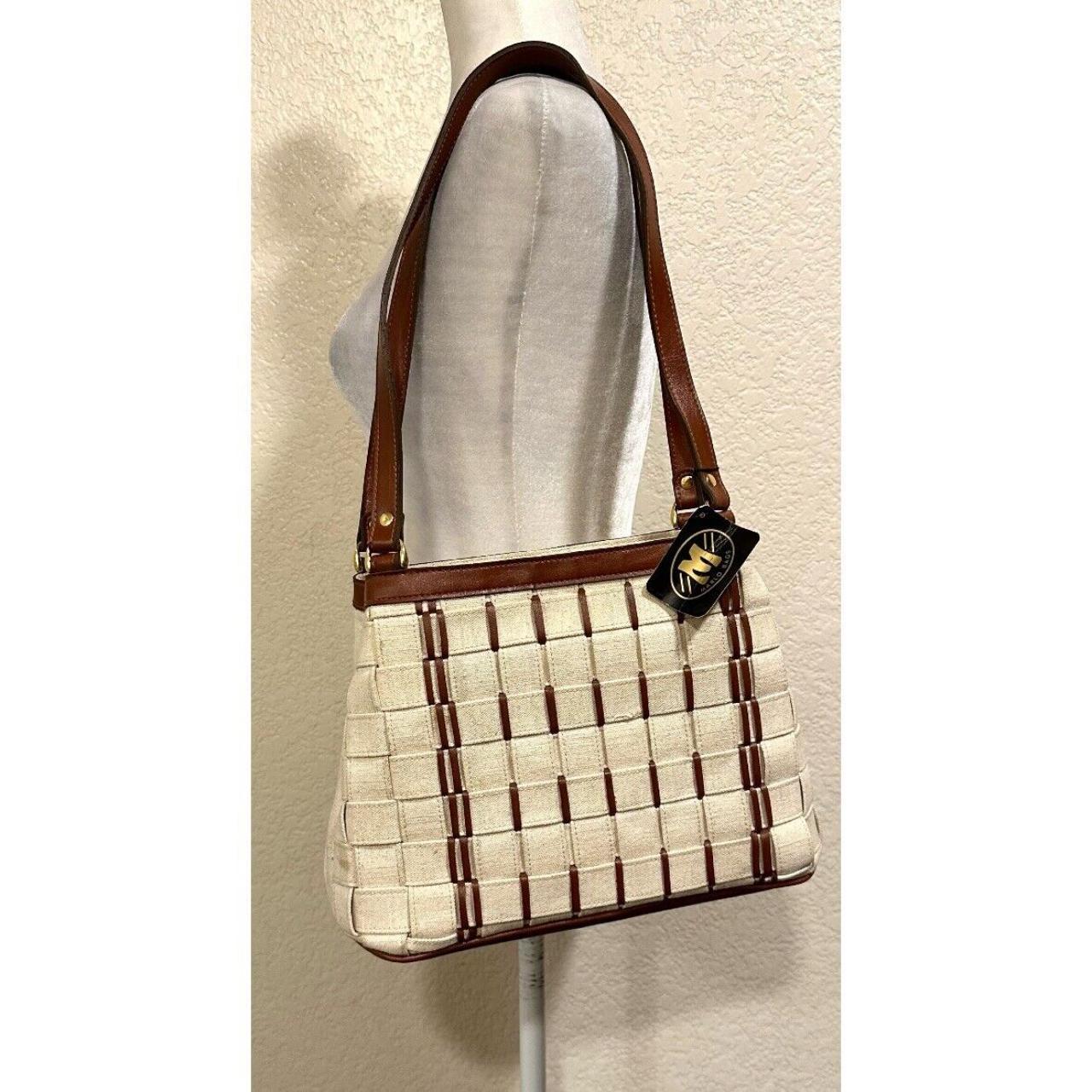 Vintage 70s Bags by MARLO Brown Purse Bag Woven Leather Shoulder