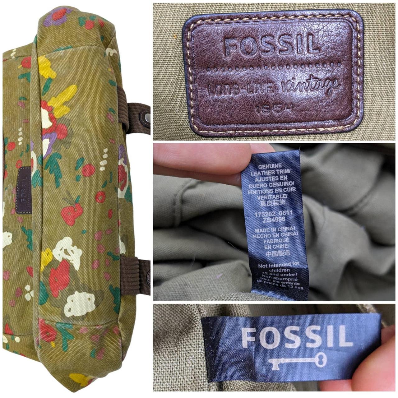 Fossil Laptop Crossbody Canvas Bag Messenger or... Depop