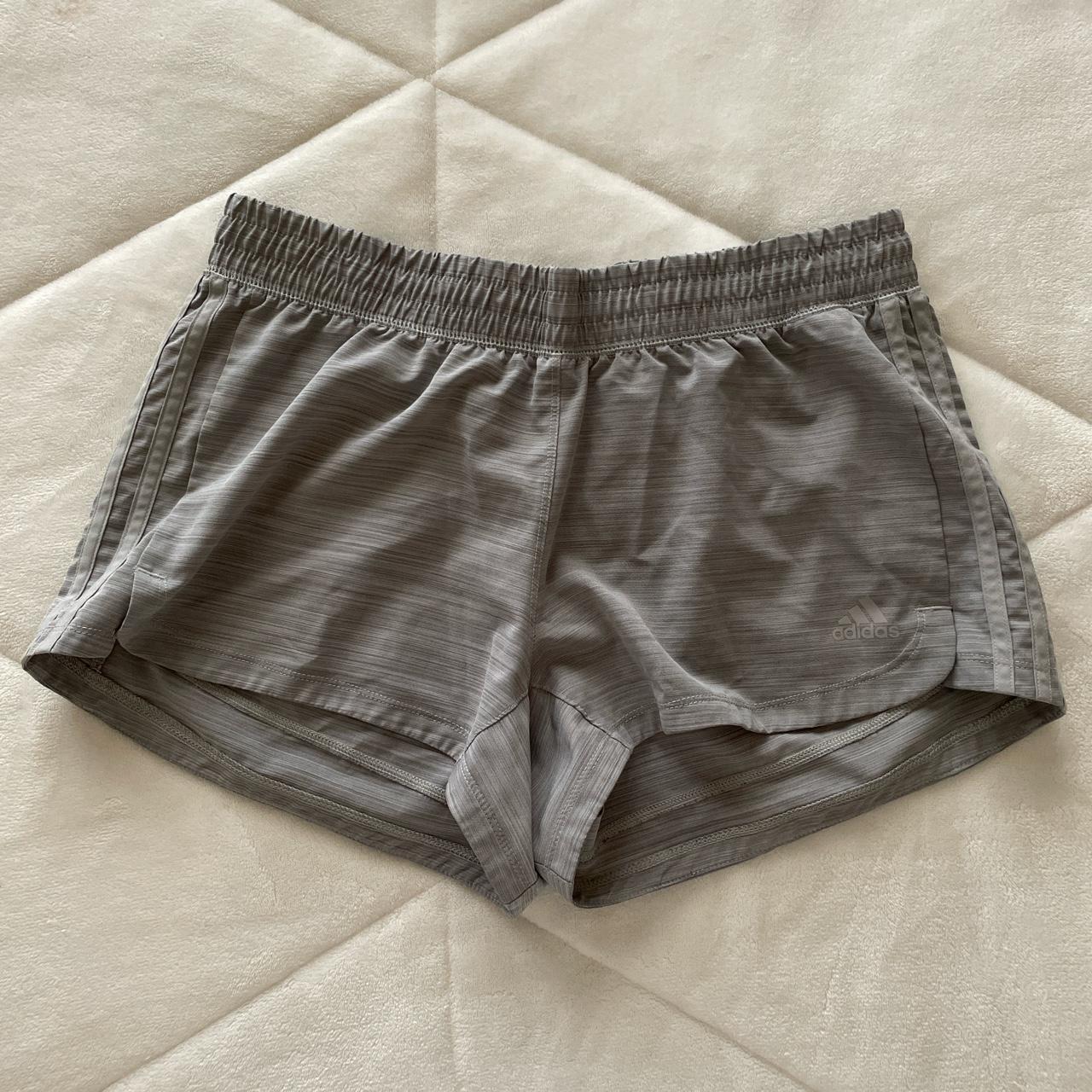 grey adidas shorts no flaws, size tags have been... - Depop