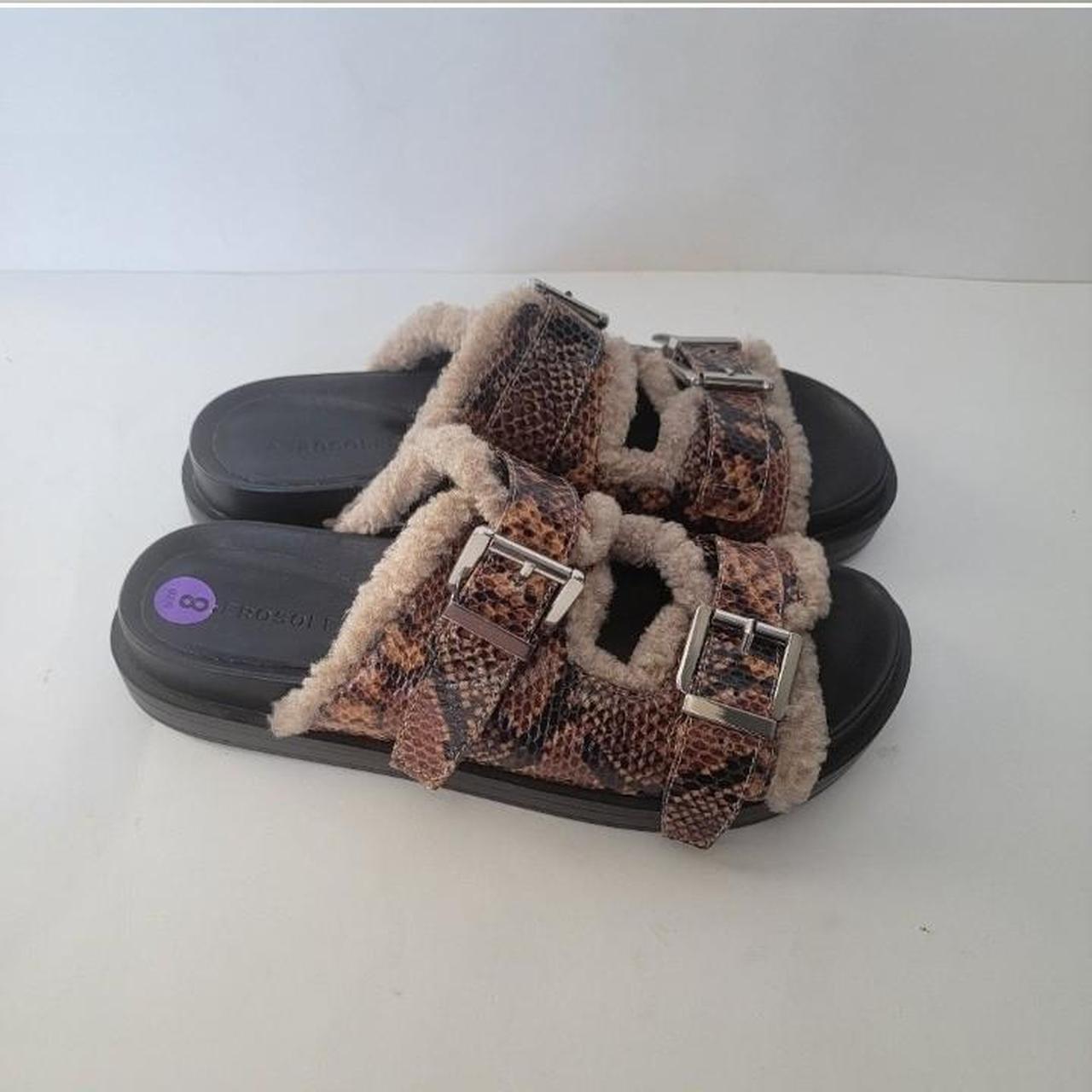 Aerosoles Olivia brown snakeskin sherpa