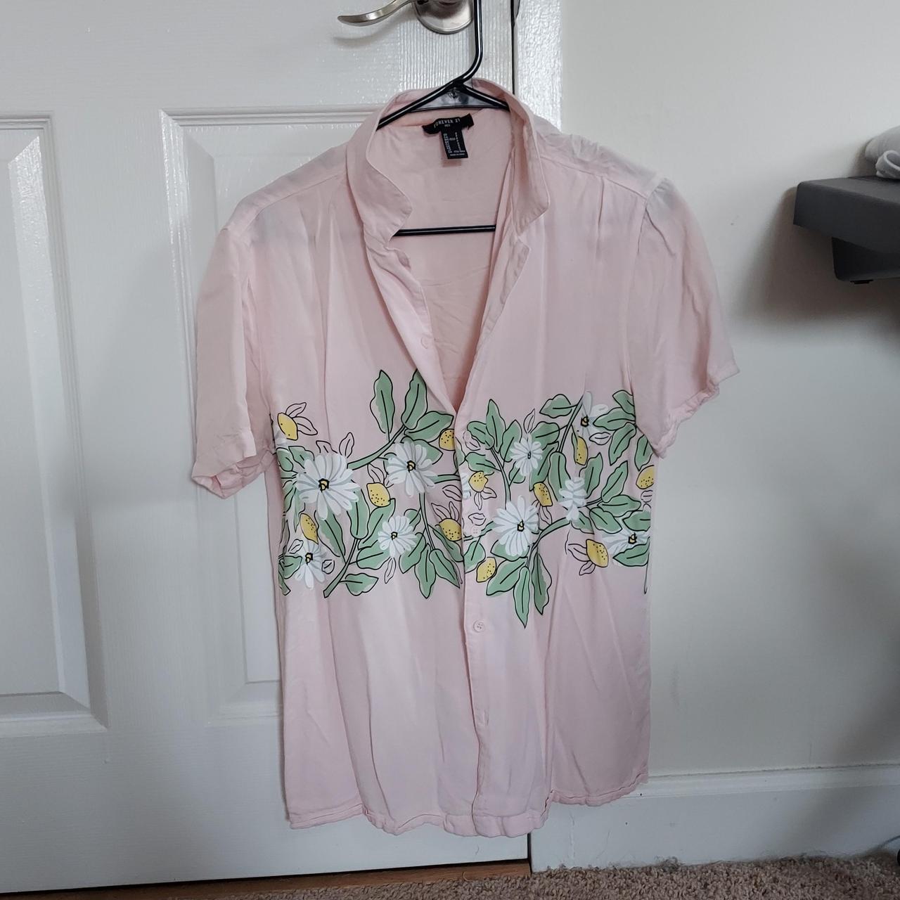 Forever New Men's Pink and Green Shirt