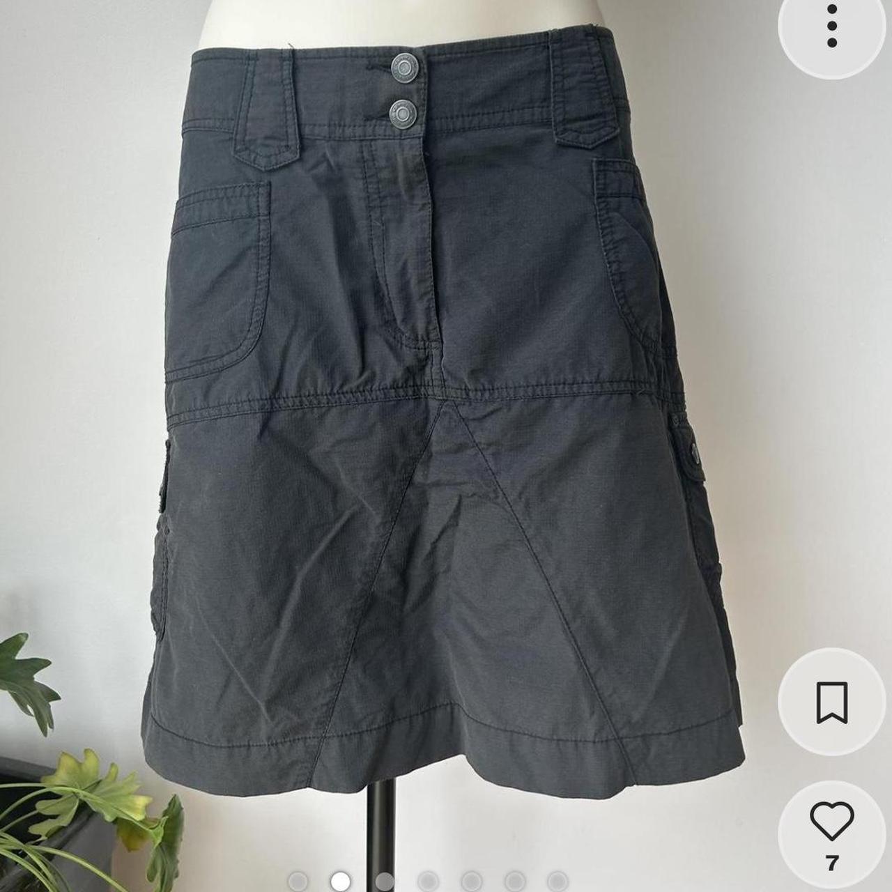 black kathmandu cargo midi skirt brand... Depop