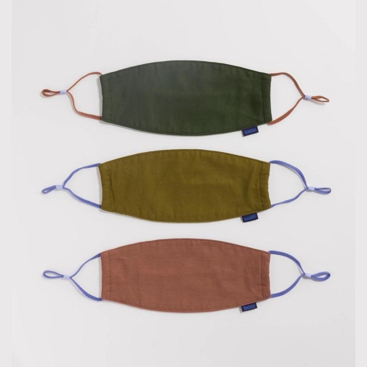 😷 baggu fabric mask 3pack set in solid earth tone... Depop
