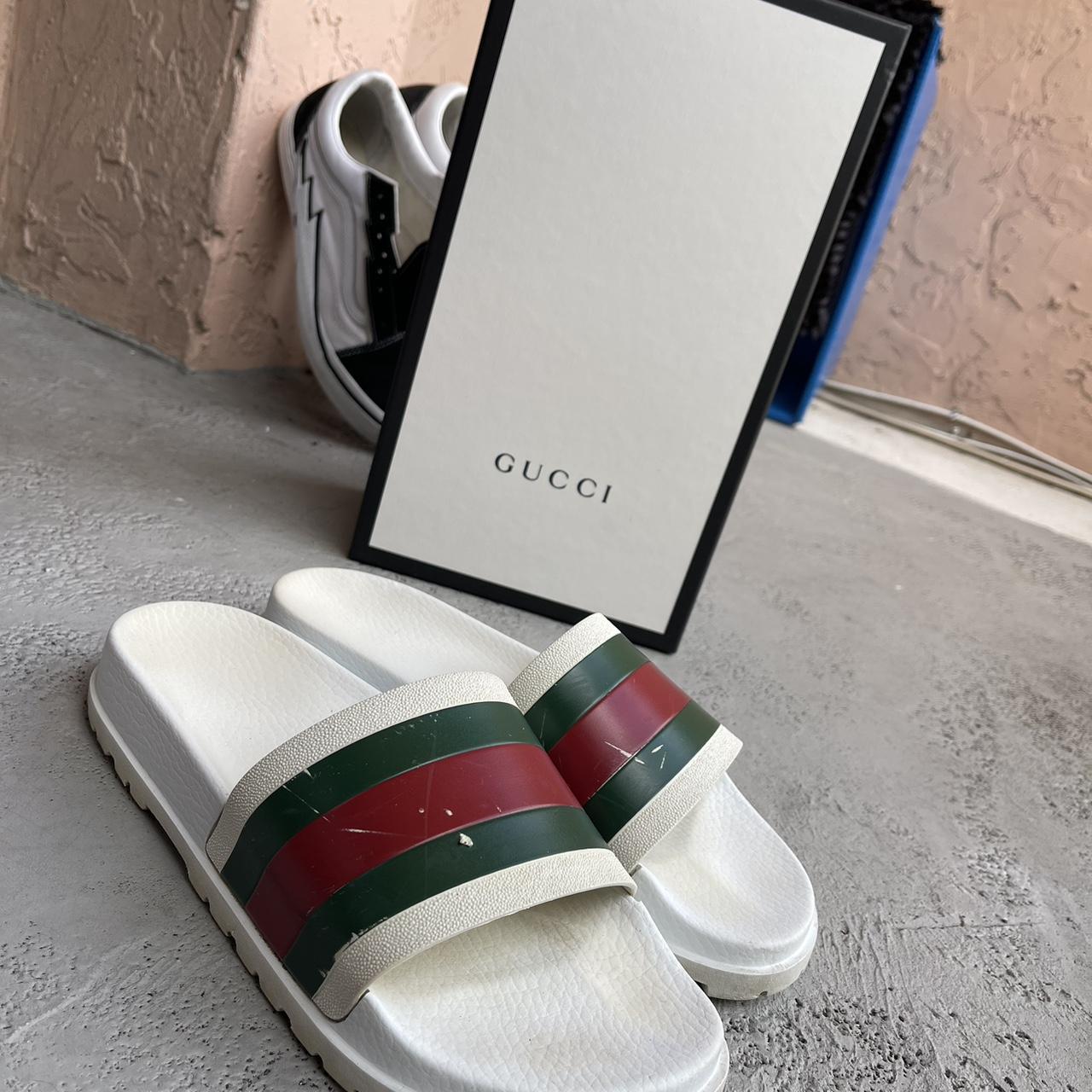 GUCCI MEN S WEB RUBBER SLIDE SANDAL Send